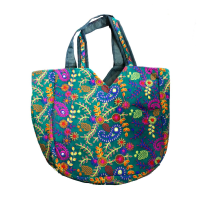 Multicolour embroidered hobo bag