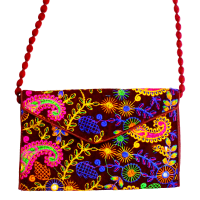 Multicolour ethnic embroidered clutch bag