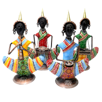 Metal tribal musician dolls