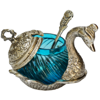 White Metal Duck Shaped Bowl Ideal For Handcrafted Decor