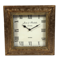 Wooden & Brass Handicrafts Squared Wall Clock Online