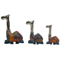Wooden And Iron Camel Set Of 3