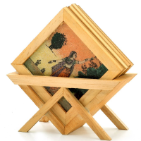 Wooden gemstone coaster with stand
