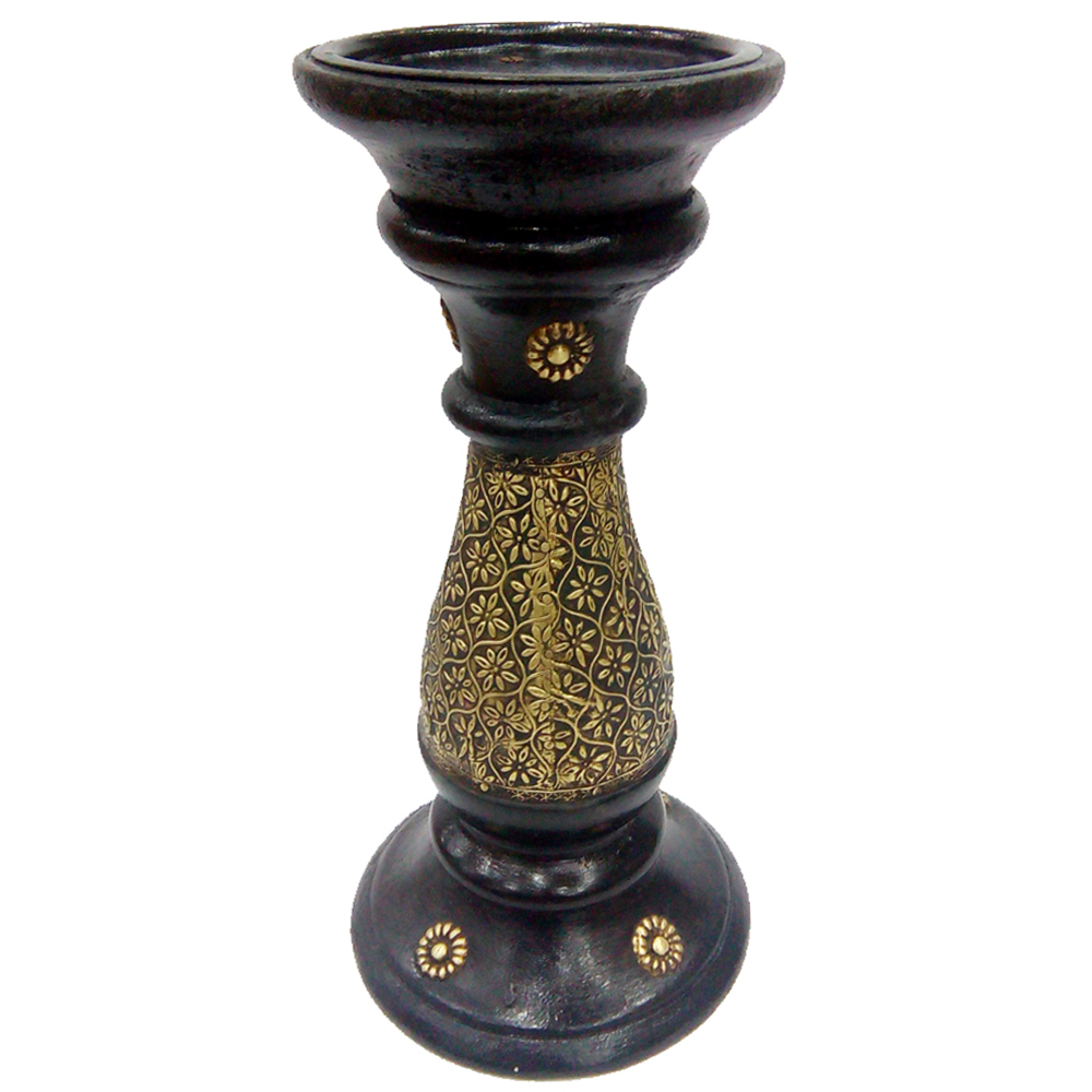 Wood & Brass Candle Stand For Wedding Favor
