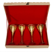 24 Carat Gold Plated Np Wine Glass Set Of 4