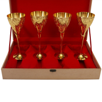 24 Ct Gold Plated Pk Quadra Wine Glass