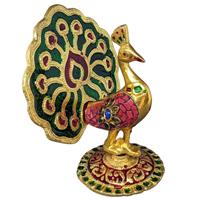 Artistic peacock showpiece made with meenakari work