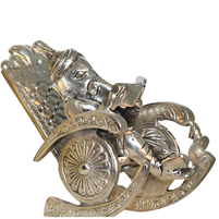 Oxidised Silver Plated Ganesh Idol on Chair for Return Gift