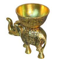 Elegant Oxidised Gold Plated Elephant Bowl Perfect Gift