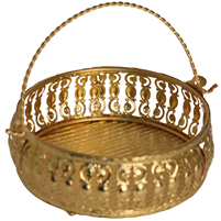 Elegant Gold Plated Handcrafted Basket for Return Gift