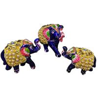 Combo set of three elephant showpiece in different sizes