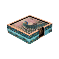 Elegant MDF Wood Peacock Coaster - Ideal for Return Gifts