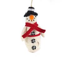 Felt snowman with red scarf
