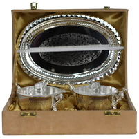 Handcrafted German Silver Elephant Bowl Tray Set of Three