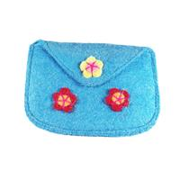 Light blue felt purse