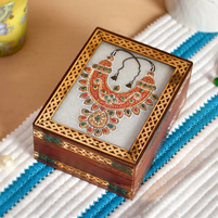 Meenakari Bani Thani Painting on Marble with Wooden Box