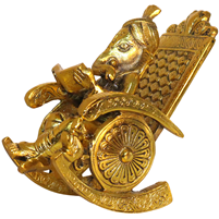 Oxidised Gold Plated Ganesh Idol on Chair for Home Puja