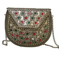 Stones Style Painted Oxidized Bag with Chain Strap