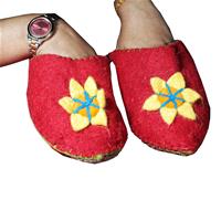 Red felt slippers