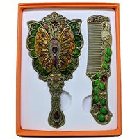 Set of beautiful meenakari mirror and comb set