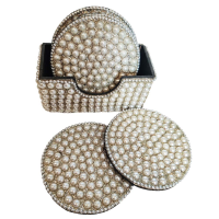 Amazingly created round shaped pearl coasters