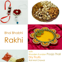 Blissful flower shaped thali with Pair rakhi &amp; dry fruits