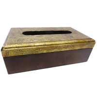 Brass Wooden Handicrafts Tissue Paper Box As Indian Gifts