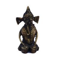 Brass Ganesha Statue with Embossed Work 
