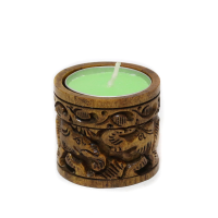 Cylindrical Wooden Designer Candle Stand