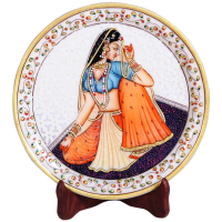 Decorative Marble Plate with Rajasthani Ragini Painting