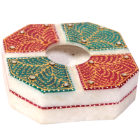Traditional Marble Meenakari Indian Crafts Online Ash-Tray