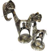Brass Handicrafts Designer Twin Elephant Showpiece Online