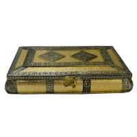 Wooden Dry Fruit Storage Box with Brass Carvings