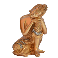 Gold Dhyan Pose Buddha Statue In Resin