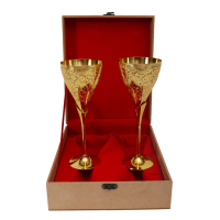 Gold Plated Np Wine Glass Set Of 2