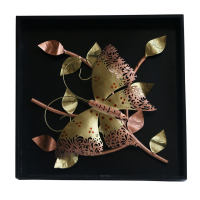 Golden Butterfly On Tree Twig Wall Décor