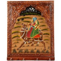 Wooden Rajasthani Jharokha Style Key Holder For Wall