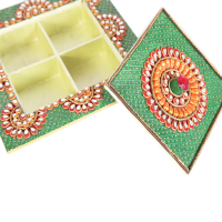Wooden Kundan Beads Handicrafts Dry Fruits Box Online