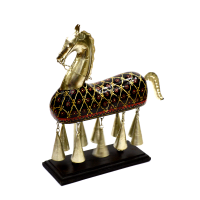 Metal Hanging Bell Horse with Embossed Work