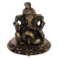 Metal Pagdi Lord Ganesha On Flower Online 