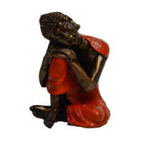 Poly resin Buddha on knee