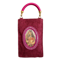 Traditional magenta pouch handle bag