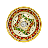 Round Marble Thali Clock