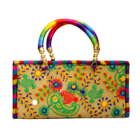 Small Handle Multicoloured Purse Bag For Party Wear
