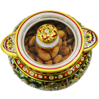 Beauteous Marble Meenakari Crafted Dry Fruit Box Online