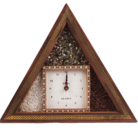 Triangular shaped Hand crafted Gemstone Wall clock 