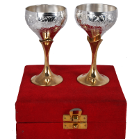 Two Tone Wine Glass Set Made from Germen Silver