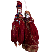 Handmade Rajasthani dancing puppet in couple