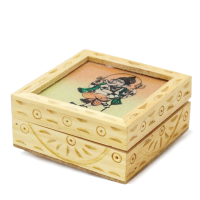 Wooden And Gemstone Designer Box With Velvet Inside
