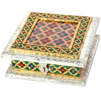 Wooden and Oxidised Square dryfruit box 